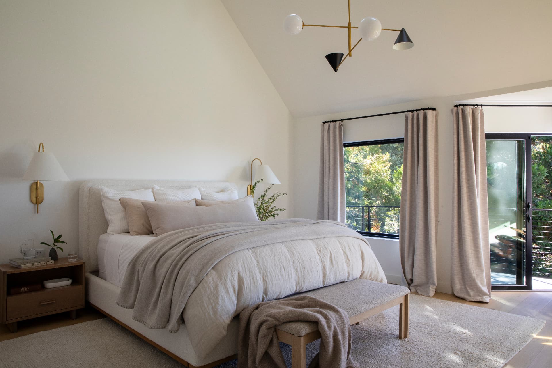 Private bedroom opening to a deck